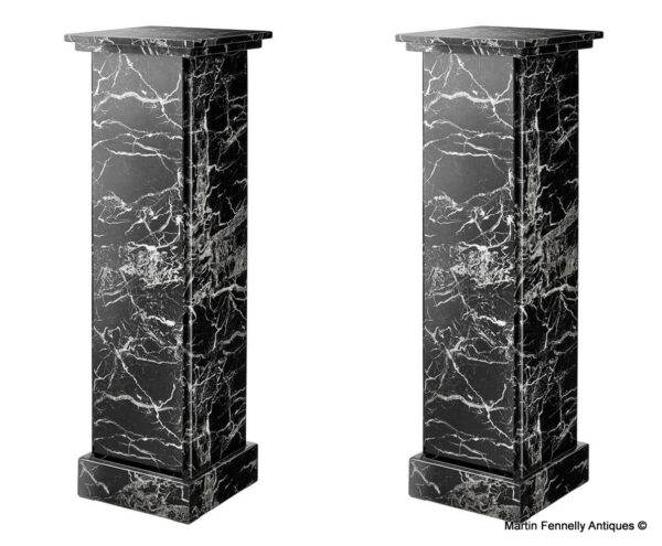M077 Sold Superb Pair of Faux Marble Columns