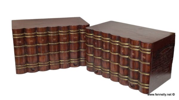 906 Very Rare Pair Mahogany American Novelty Library Boxes