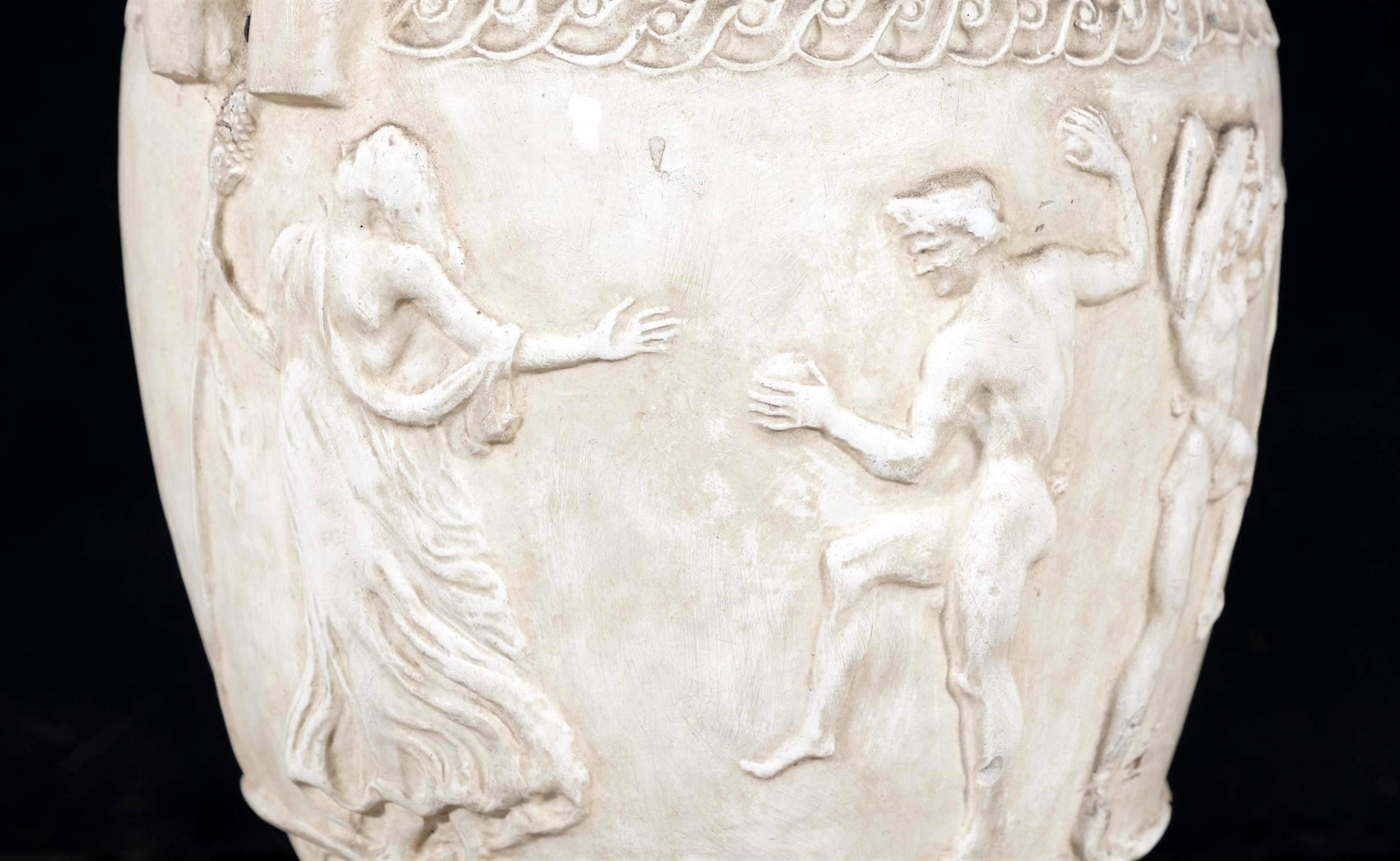 183 Pair of Large Neoclassical Italian Ceramic Urns - Image 3