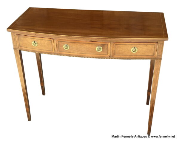 215 Sold Hicks of Dublin - Bow Fronted Side Table - Mahogany Circa 1900