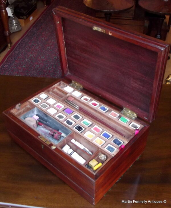 328 Edwardian Complete Artist Box - Circa 1900 - Rare Item