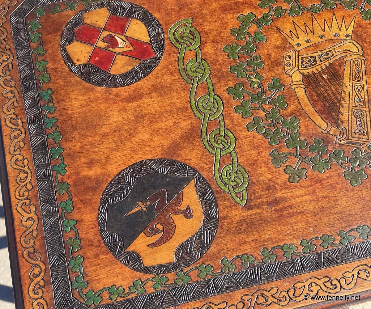 855 Superb and Rare Killarney Edwardian Irish Table - Carved Oak - Image 4