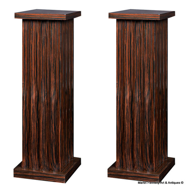 M078 Sold Superb Pair Macassar Ebony Wooden Columns