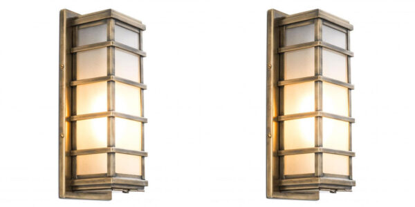 M158 Sold Pair of Art Deco Style Wall Lights - Brass