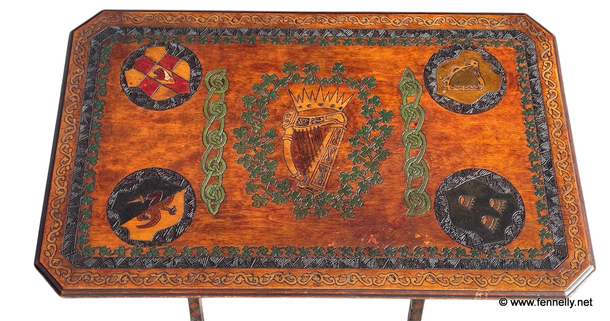 855 Superb and Rare Killarney Edwardian Irish Table - Carved Oak - Image 2