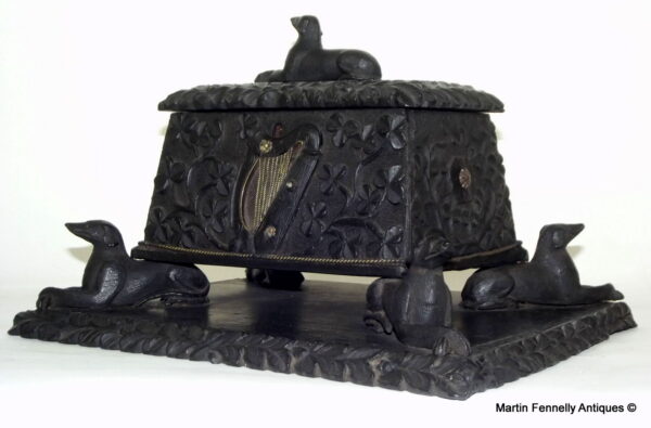 230 Sold Rare Piece of Irish History - Bog Oak Casket Circa 1870