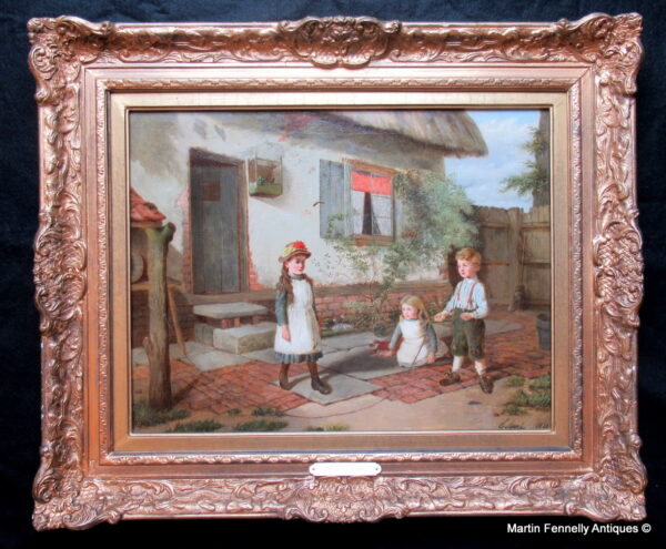 740 Sold Charles Hunt (1803-1877) - The Half Holiday - Oil on Canvas