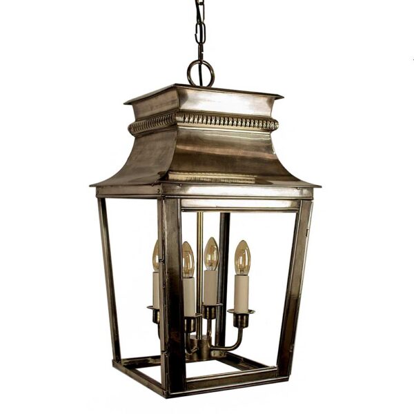 143 Parisienne Hanging Lantern  by Limehouse - Distressed Brass - Large