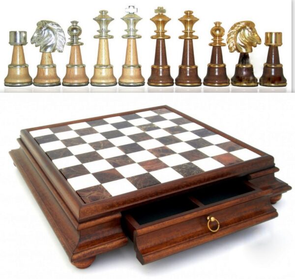 559 Sold Italian Chess Board and Hand Made Pieces - Excellent Quality Staunton