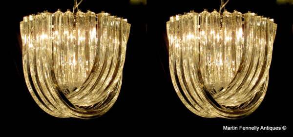 844 Sold Superb Pair of Venini by Carlo Nason with Murano Crystal