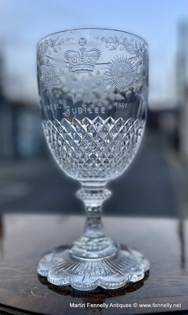 163 Very Rare Ceromonial Wine Glass - Queen Victoria Jubilee 1887