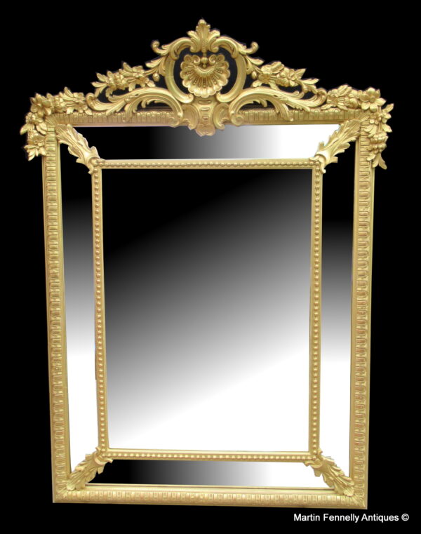 096 Sold Late 19th Century French Gilt wood Cushion Mirror - Superb