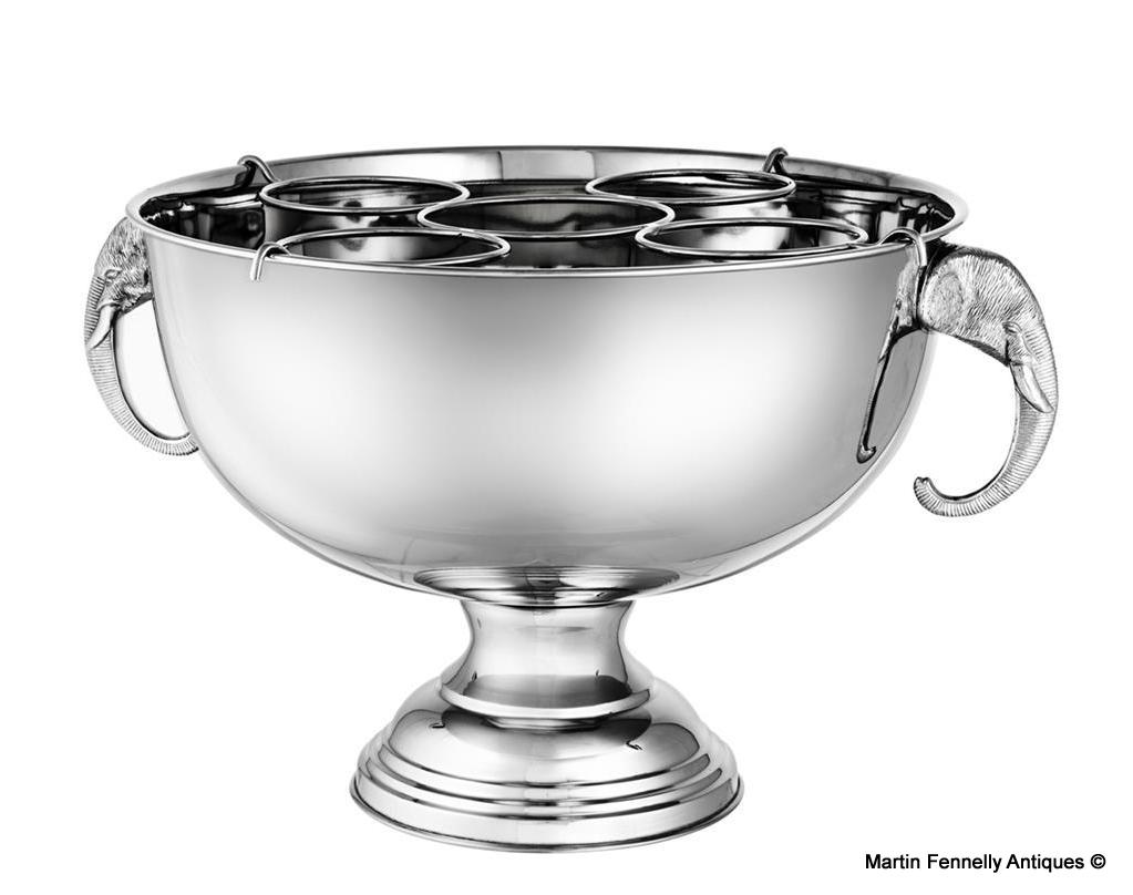 M099 Sold The Maharaja Multiple Bottle Wine Cooler - Silver Plate and Elephant Handles