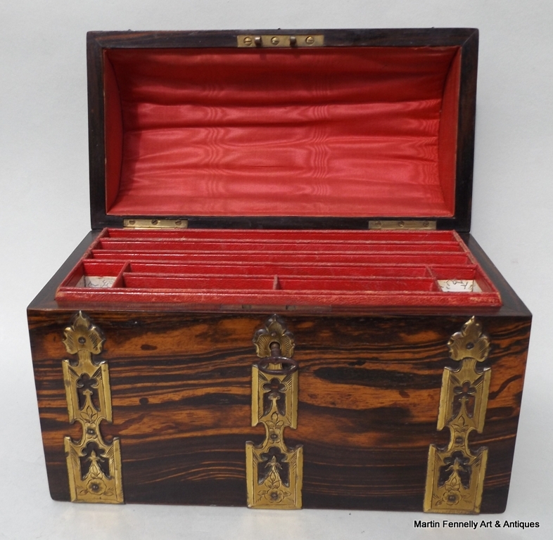 508 Sold Superb Coromandel Stationery Casket by Halstaff Hannaford London 1850 - Image 4