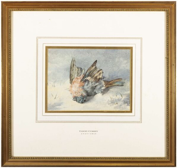 416 Sold Fanny Currey 1848-1917 - Watercolour - Bird Study Winter