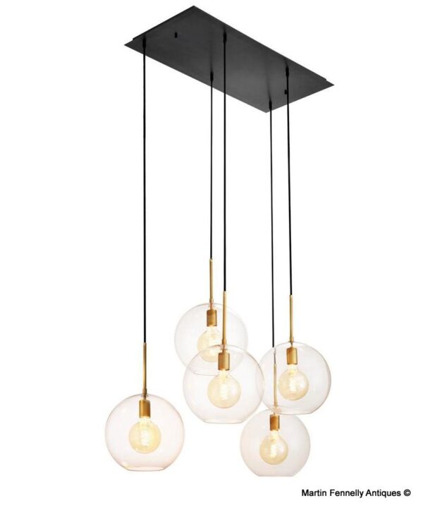 M093 Five Globe Graduated Chandelier - Modern Design - Deco Echoes