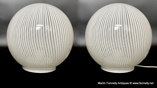 M141 Pair Of 1960's Spiral design Italian Globe Table Lamps