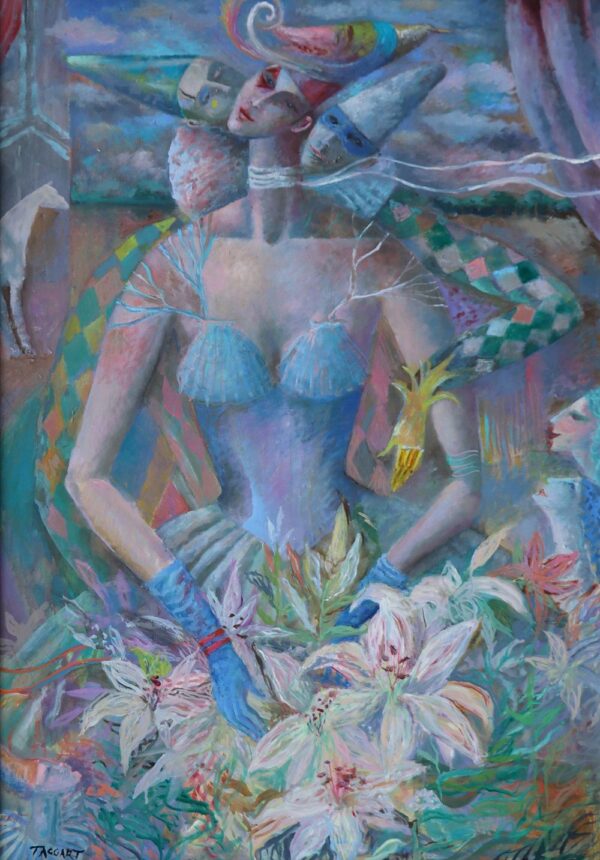 830 Elizabeth Taggart - Oil on Canvas - The Trio with Lillies