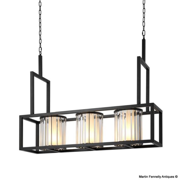 M007 Triple Light Lantern - Crystal and Patinated Bronze