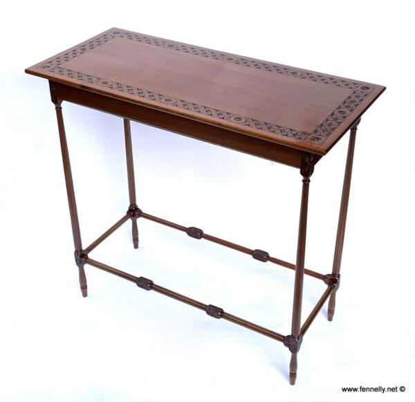 966 Rare Killarney Edwardian Irish Table - Carved Oak