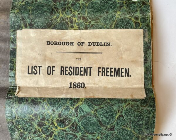 478 Original Signed List of Resident Freeman of Dublin 1860