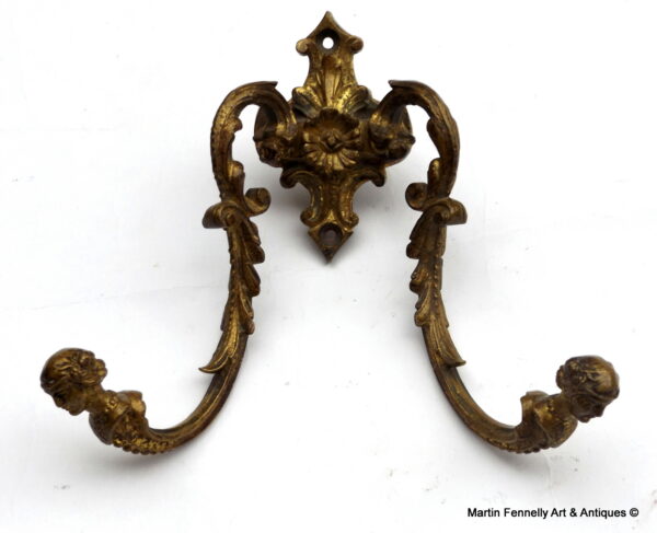 212 French Ormolu Twin Branch Coat Hanger - Circa 1890