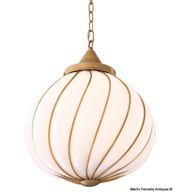 427 Sold Modern Designed Lantern - Superb Quality in Brass and White Glass