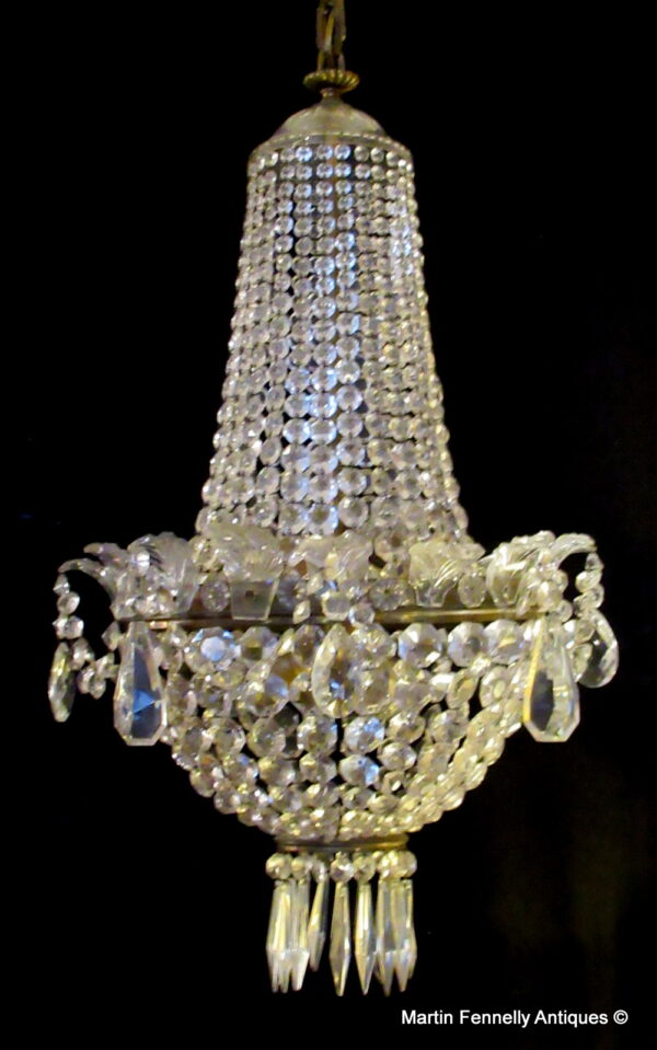 552 Sold Crystal Edwardian Chandelier - Circa 1900