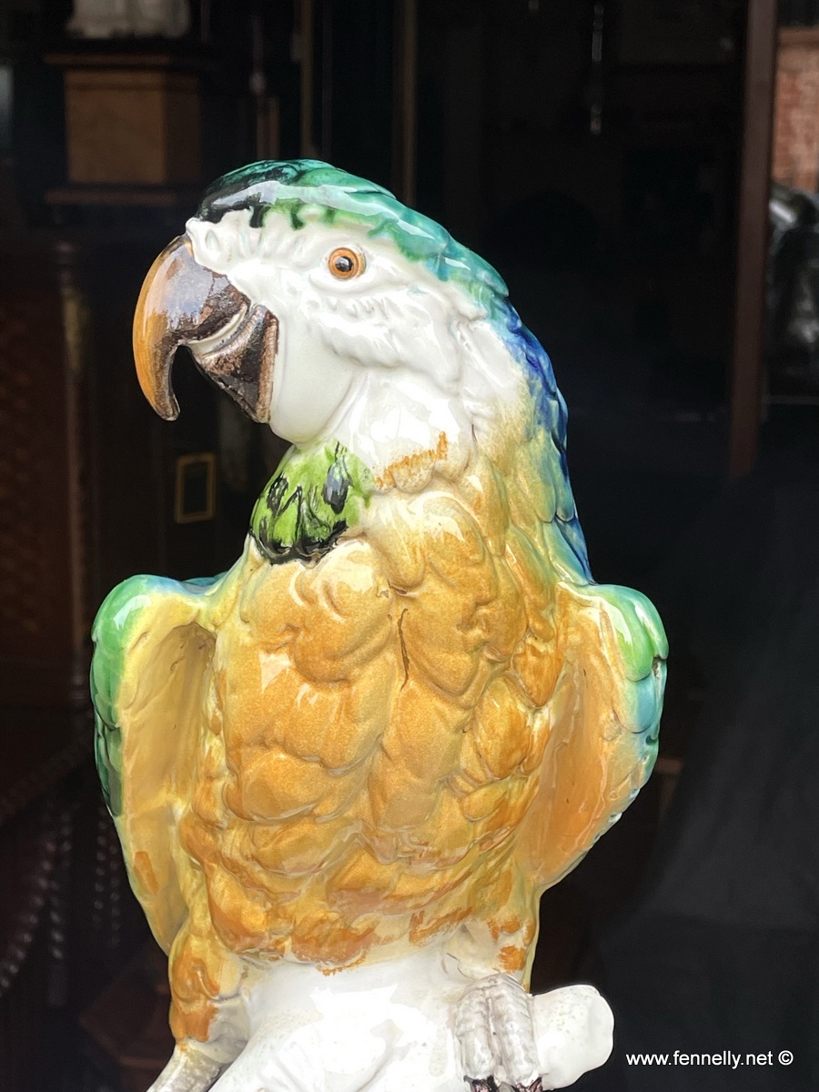 489 Sold Large Italian Majolica Hyacinth McCaw - Circa 1920 - Image 6