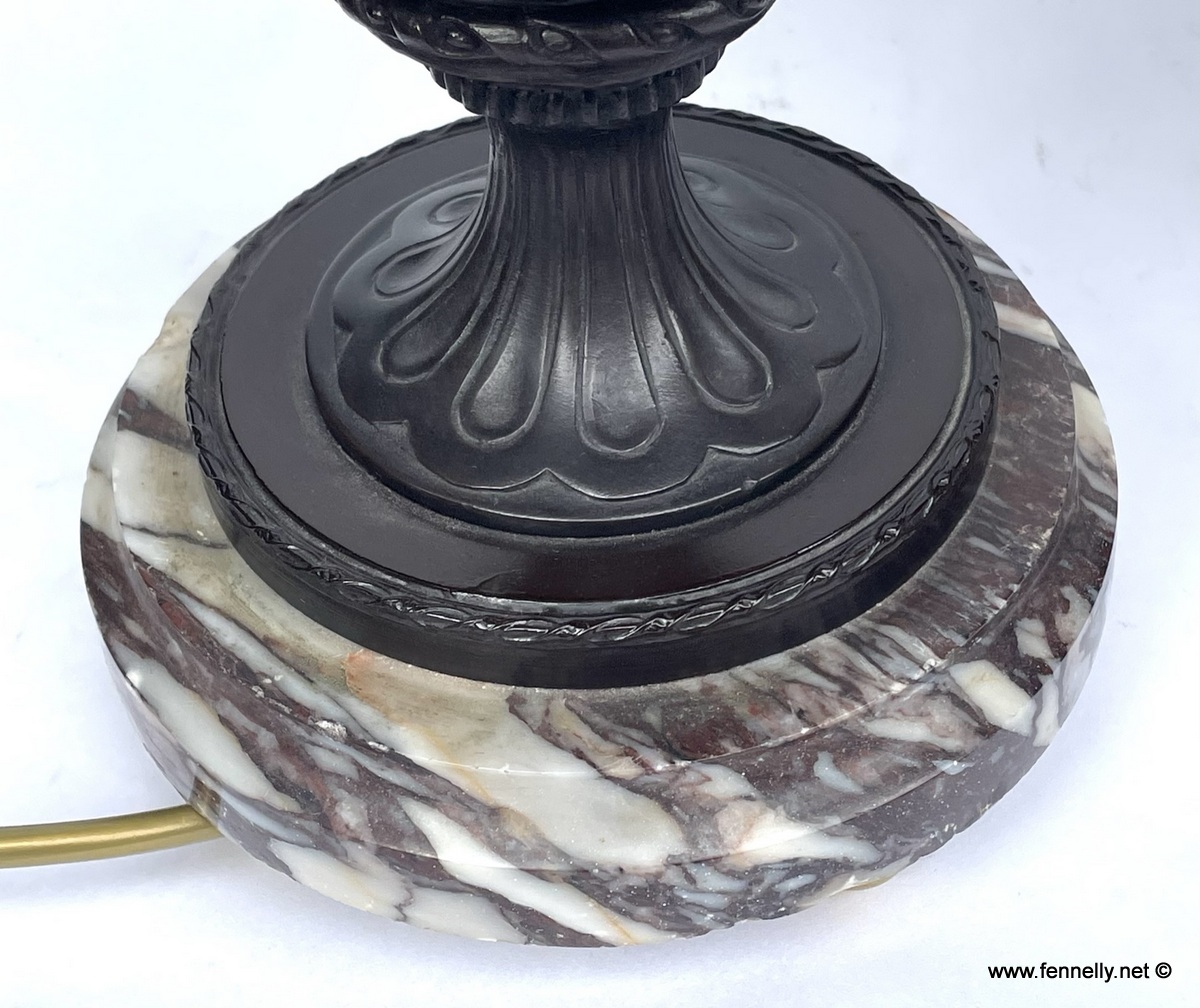 642 Sold Fine Pair Bronze Electric Table Lamps Mid 19th Century - Image 4