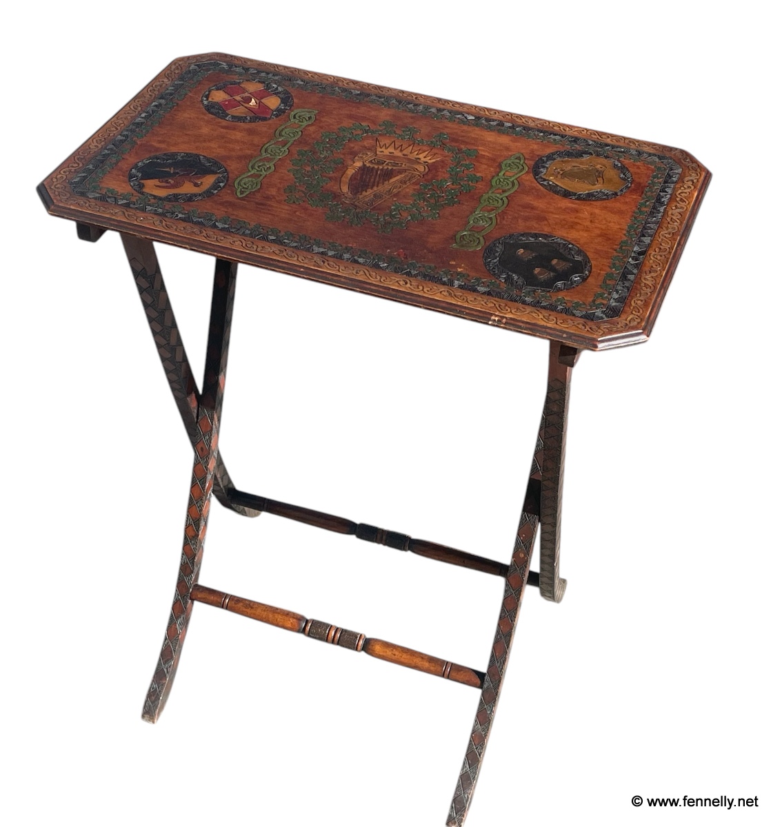 855 Superb and Rare Killarney Edwardian Irish Table - Carved Oak