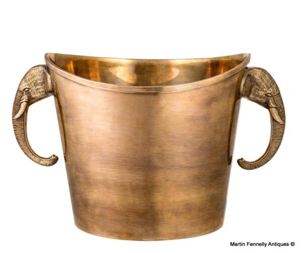 M071 The Maharaja Wine Cooler - Vintage Brass and Elephant Handles