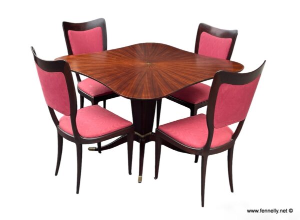 003 Paolo Buffa Dining Table and Chairs - Italian - Rosewood Circa 1950