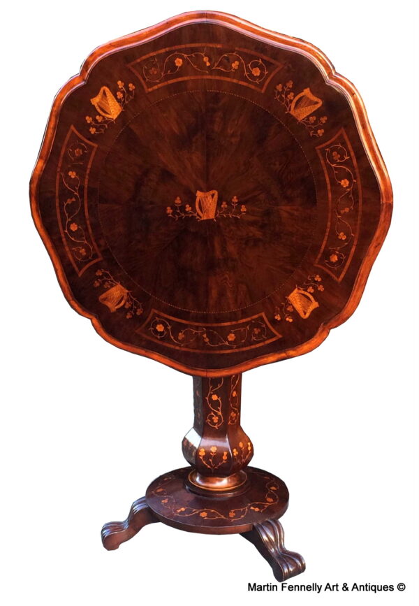 501 Sold Museum Quality Irish Killarney Rare Antique Flip Top Table Circa 1870