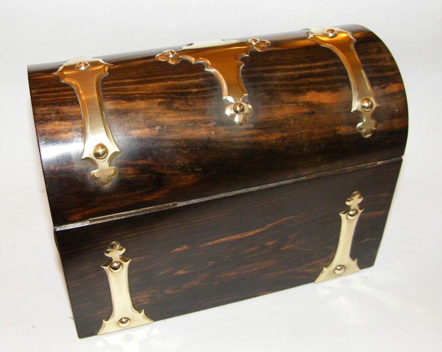 419 Sold Coromandel Brass Bound Dome Topped Desk Box - Circa 1860 - Image 2