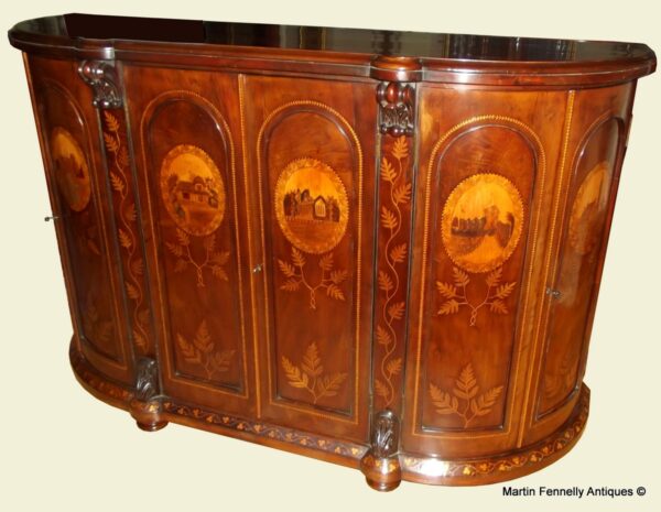 903 Very Rare - Irish Credenza - Killarneyware - Circa 1870 - Signed