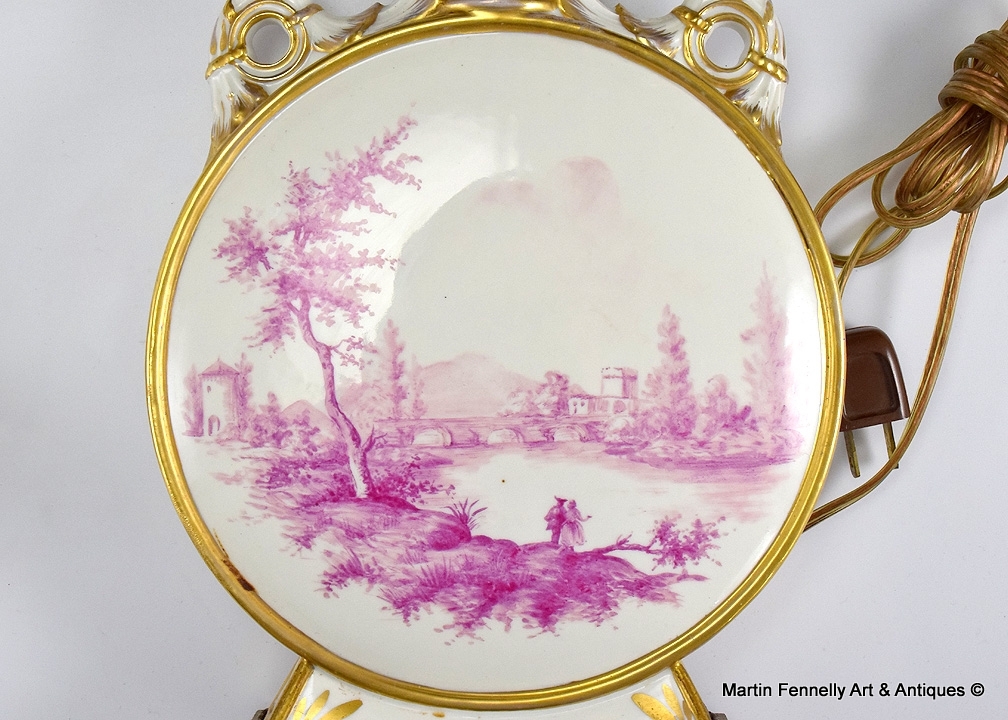 879 Sold Pair of French Limoges Porcelain Table Lamps - Crca 1890 - Image 3