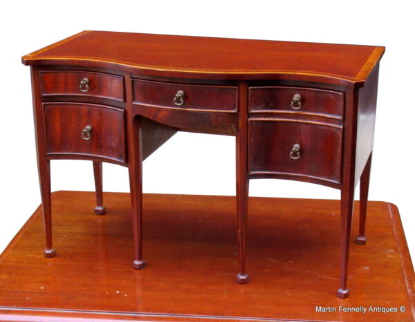 164 Sold Rare Apprentice Piece - Mahogany Serpentine Sideboard - Miniature - Circa 1900