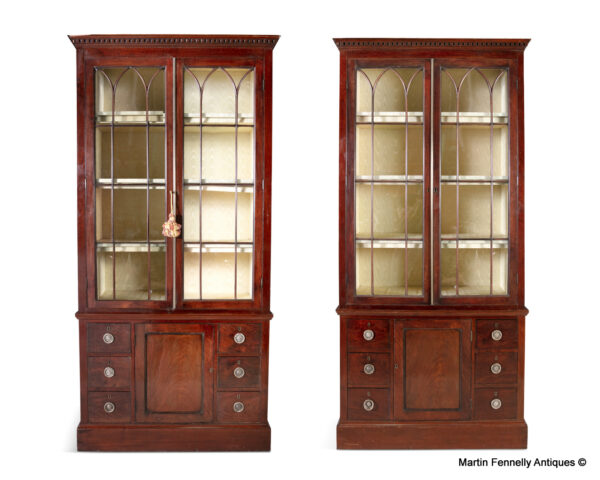 278 Pair Mahogany English Display Cabinets - Circa 1820