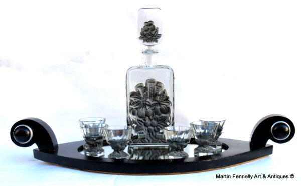 155 Sold Rare Design Art Deco Crystal Decanter set Heinrich Hoffmann 1920's