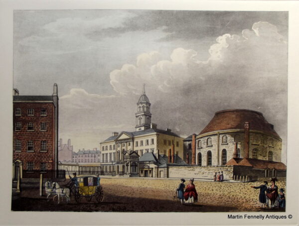 098 Thomas Malton - View Brick House Dublin - Hand Coloured Engraving