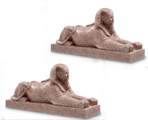 M175 Sold Pair of Granite  Sphinx of Hatshepsut  Sculptures