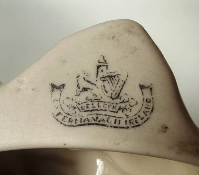 958 Sold Irish Belleek Cornucopia Vase Second Black Mark 1891-1926 - Image 6