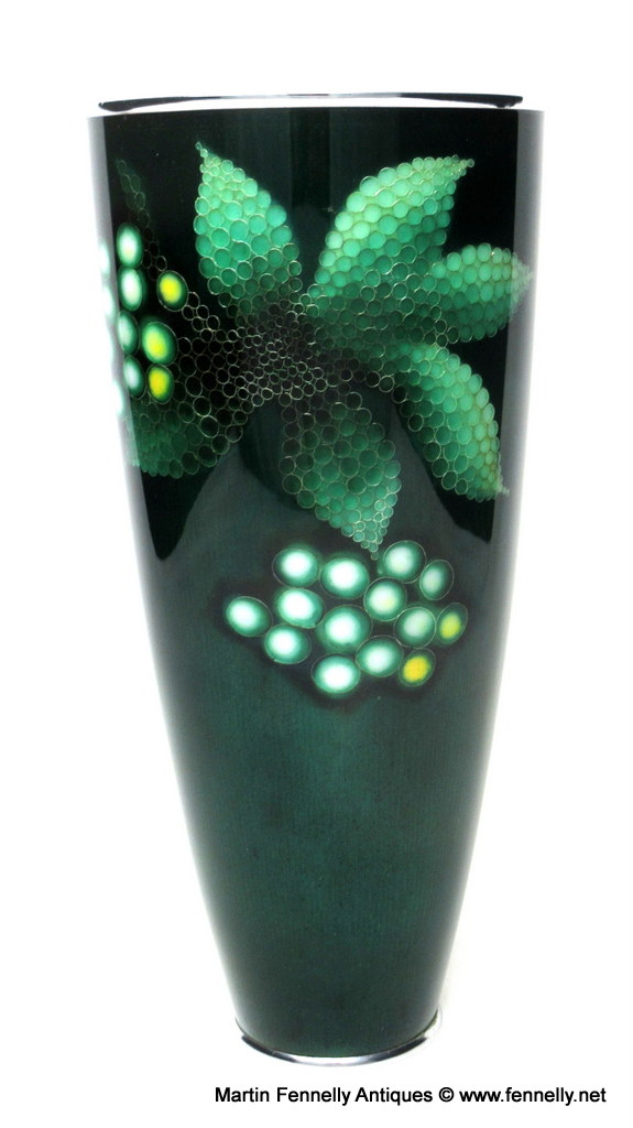 981 Sold Shōwa Period Cloisonné Enamel Beaker Vase by Ando - Nagoya Japan