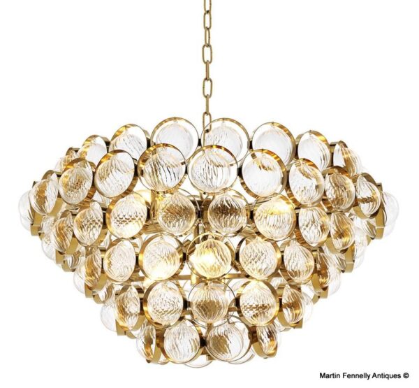 M080 Opera Chandelier by Eichhoiltz - Crystal with Gilt Frame