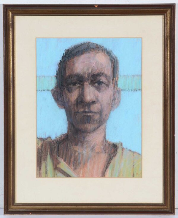 061 Sold 'Direct Gaze' A Self Portrait by John Boyd (Born 1957) Pastel