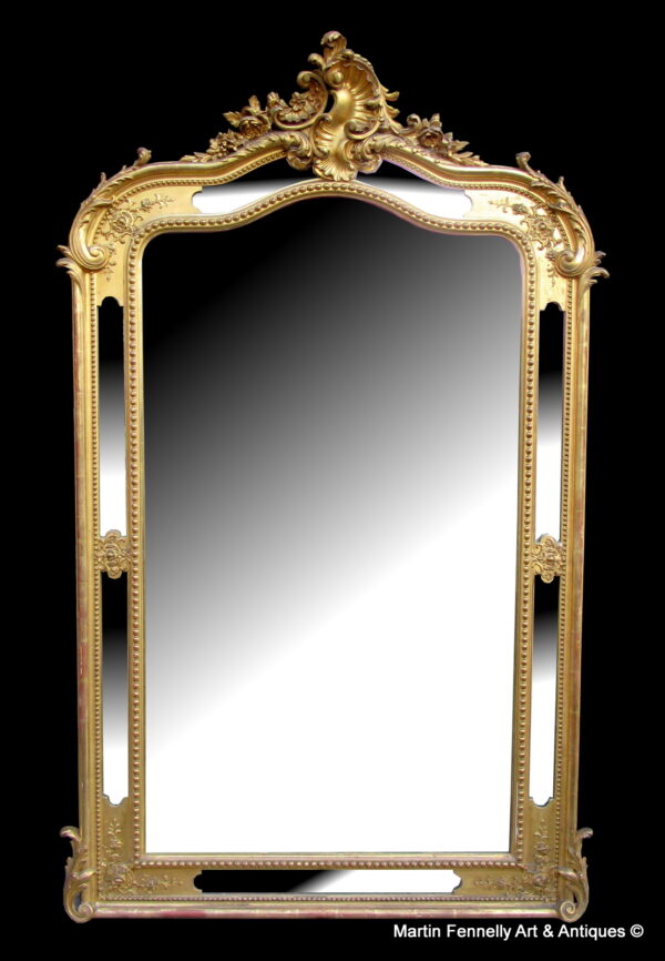445 Sold Stunning Antique French Overmantel Mirror - Circa 1870