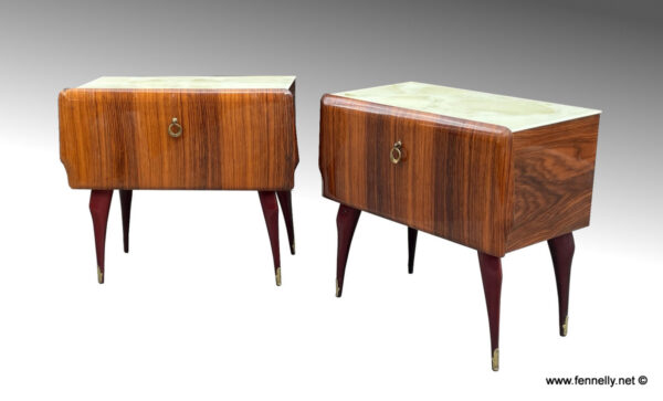 825 Sold Pair Rosewood Bedside Cabinets - Mid Century - Circa 1950