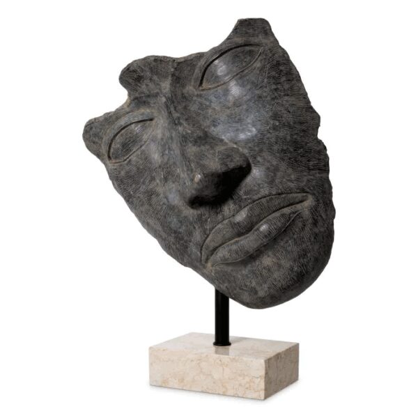 M130 Sold Heros Head Sculpture - Bronze Patinated raised on Marble Base