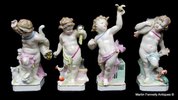 480 Samson Circa 1900 - Set of 4 - Earth Elements - Putti Figures - French